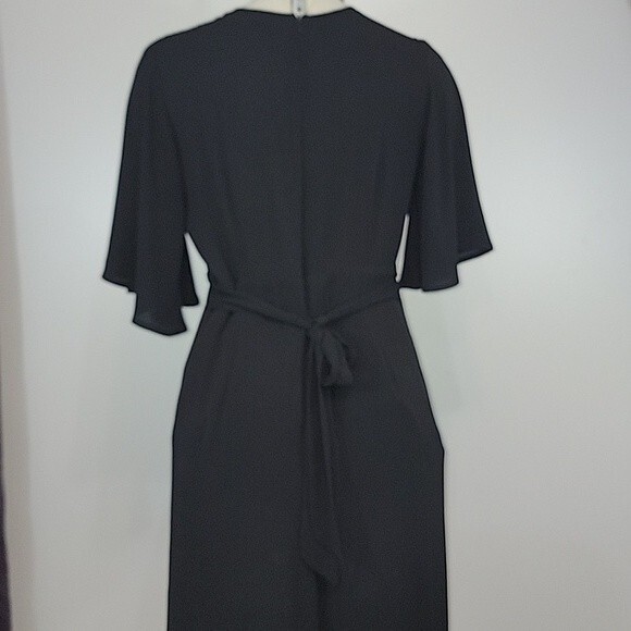 NUDE Deep V-neck Flowy Wide Leg Jumpsuit size L - Picture 5 of 9